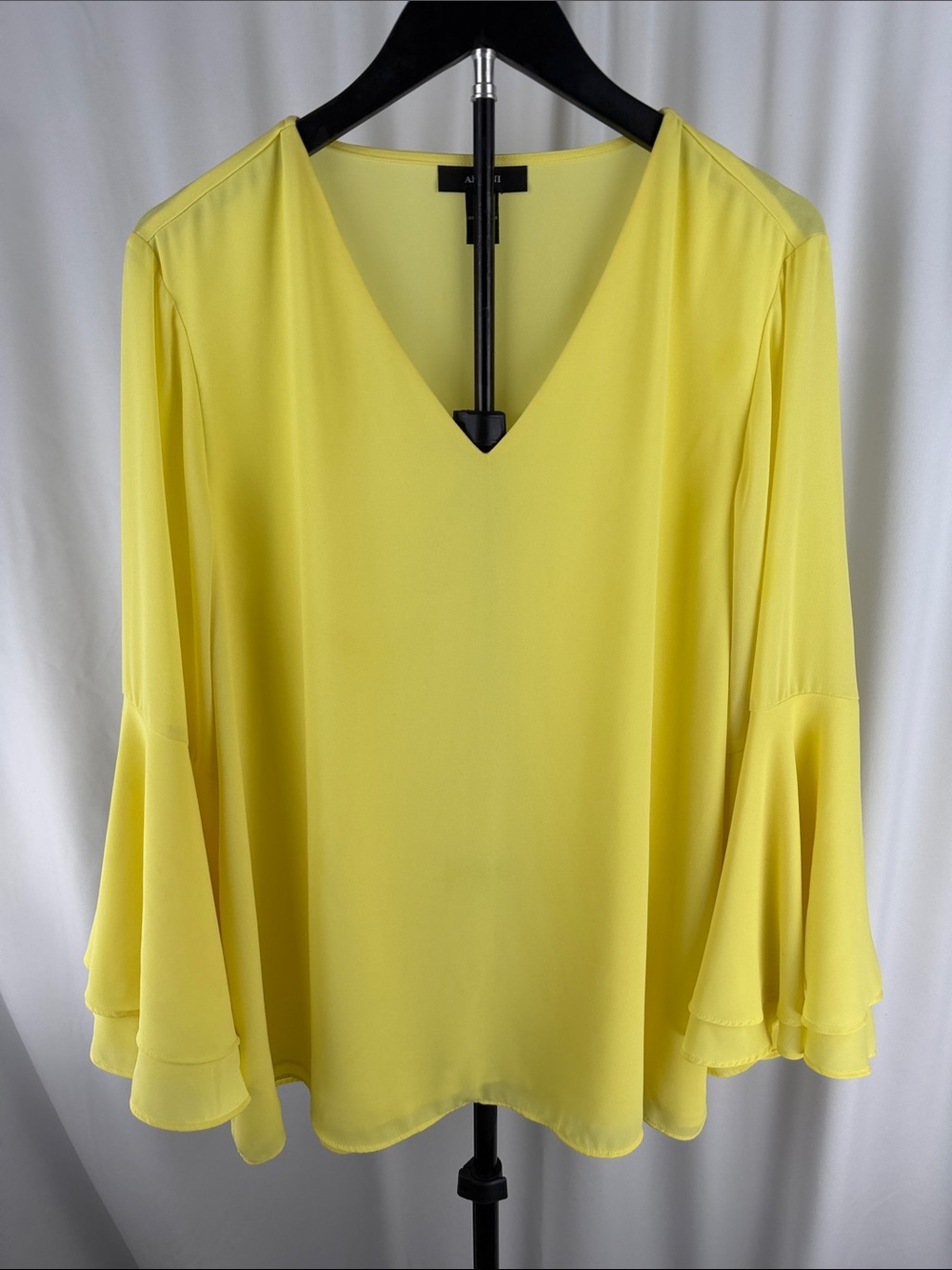 Alfani Bright Yellow V-Neck Bell Sleeve Blouse